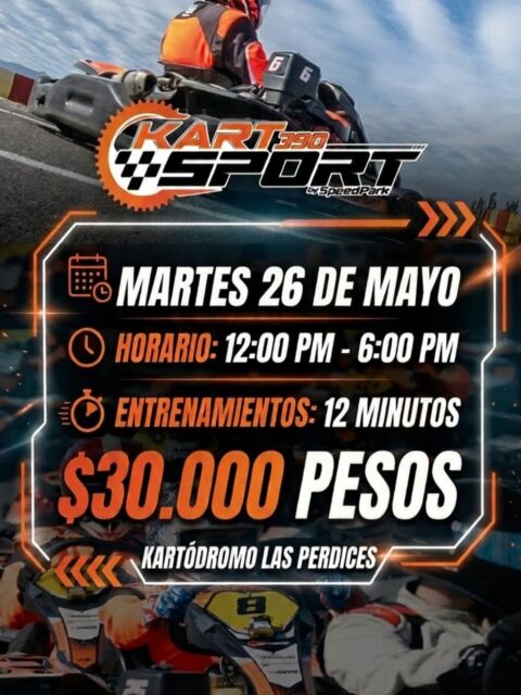 Te esperamos este Martes 26 de Mayo en el gran @kartodromolasperdices ven y vive la experiencia en pista profesional.
El kart rental más rápido de Chile.
Horario: 12:00 pm a 18:00 hrs
Método pago: transferencia , tarjetas bancarias.
30 karts disponibles ⚠️
#karting #chile #experiencia #honda390