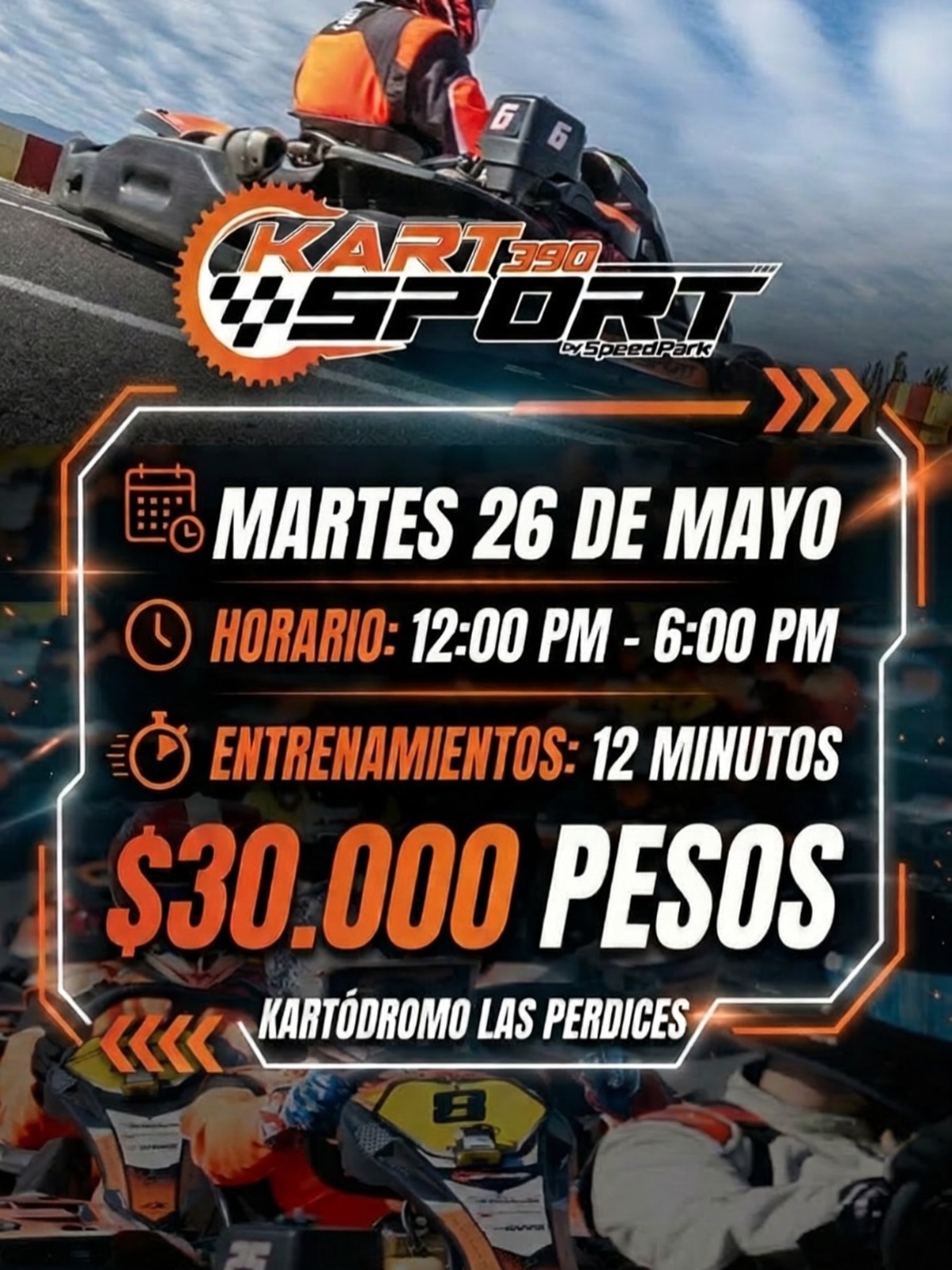 Te esperamos este Martes 26 de Mayo en el gran @kartodromolasperdices ven y vive la experiencia en pista profesional.
El kart rental más rápido de Chile.
Horario: 12:00 pm a 18:00 hrs
Método pago: transferencia , tarjetas bancarias.
30 karts disponibles ⚠️
#karting #chile #experiencia #honda390